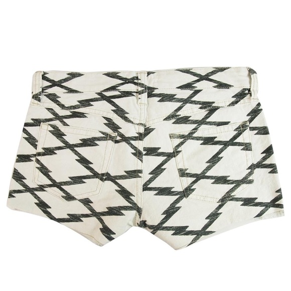 Isabel Marant Etoile White & Gray Rhombus Cut Off Denim Shorts NWOT - Picture 2 of 12